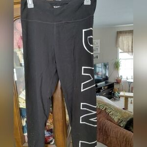 DKNY Black Leggings with White Logo
